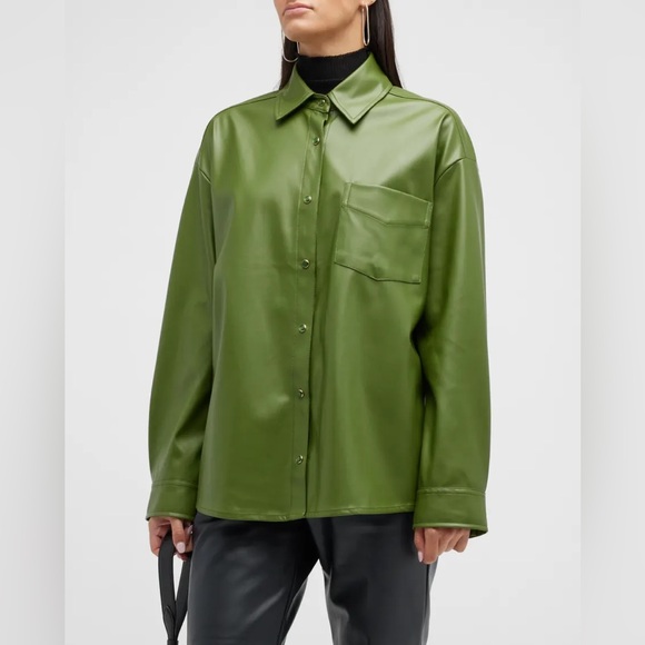 WeWoreWhat Tops - WeWoreWhat Olive Button Down Shirt, Size Small NWOT